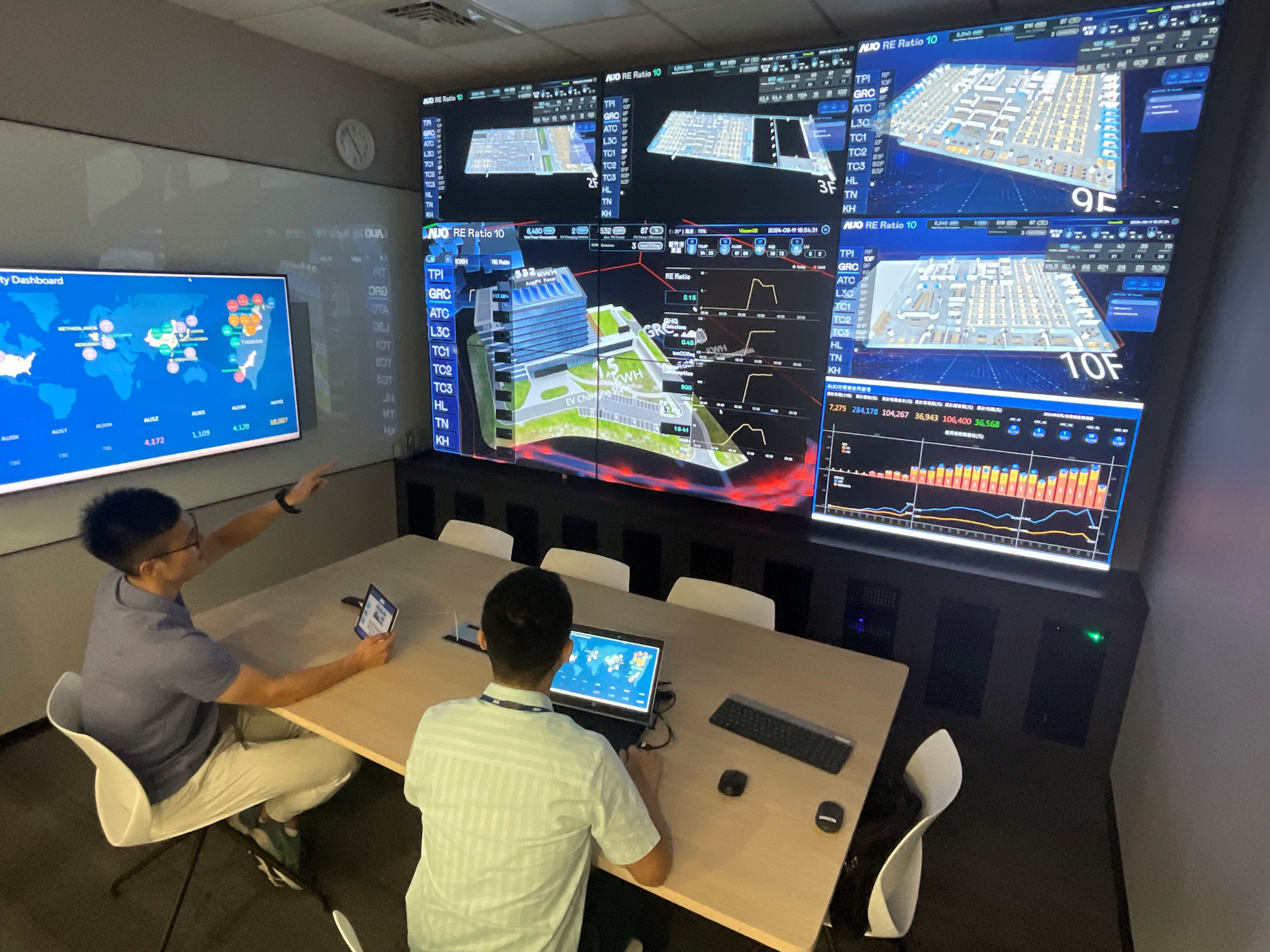 hth·华体透过子公司hth·华体宇沛之多任务智能楼宇系统，实时监控空调、照明、绿电的运作情形，提升用电管理效能，进行用电优化与耗能设备汰换等节能减碳措施